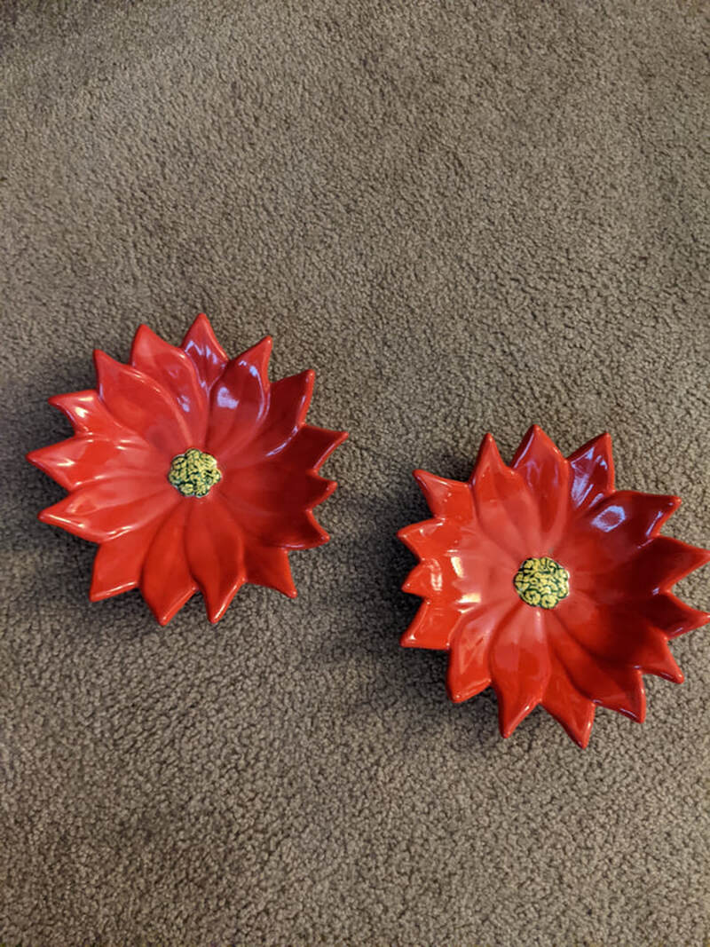 Poinsettia candy bowls