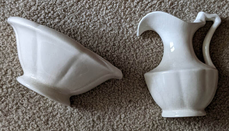 White Bowl & Pitcher Wall Hangings (2 pc)